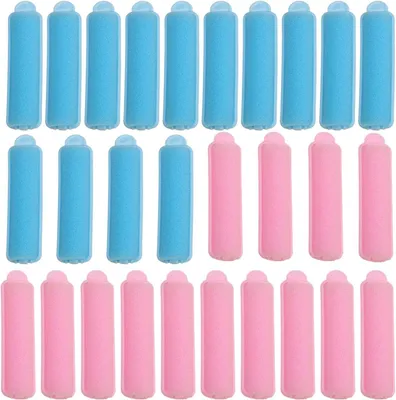 Produktbild von 28 Stück Schwamm-Lockenwickler, Comb Weiche Schaumstoff Lockenwickler, Schaumstoff-Lockenwickler, Flexible Schlaf-Lockenwickler, Schwamm-Dauerwellen-Lockenwickler, für Frauen