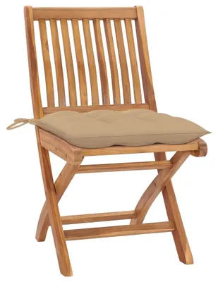 Produktbild von vidaXL Klappstühle mit Kissen, 8-teilig, Massivholz Teakholz