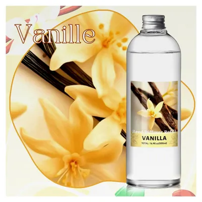 Produktbild von Raumduft Nachfüller Vanille 500ml mit 6 Diffusorstäbchen für Duftdiffusoren