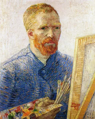 Produktbild von Vincent Van Gogh Kunstdruck Bild - Selbstbildnis Vor Der Staffelei, 1888 (50 x 40 cm)