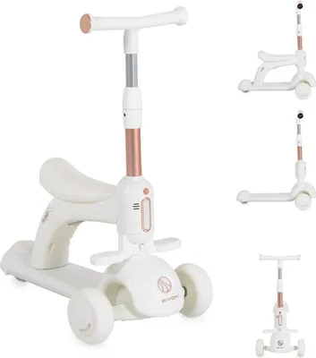 Produktbild von Byox Kinderroller Velvet Royal 2 in 1 Laufrad Musik- und Lichteffekte Fußstütze weiß
