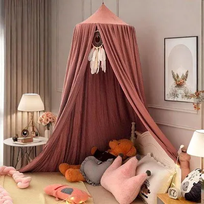 Produktbild von Himmelbettvorhang mit Falten für Kinderzimmer - Rosa