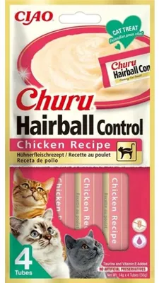 Zdjęcie produktu dla INABA CHURU HAIRBALL Kurczak - przysmak dla kota - 4 x 14 g