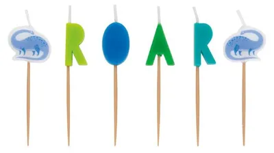 Produktbild von Dinosaurier blau & grün 6 Kerzen