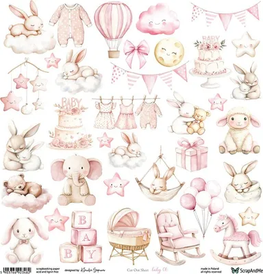 Image de SCRAPandME 30x30cm recto papier scrapbooking 250g, Baby 06