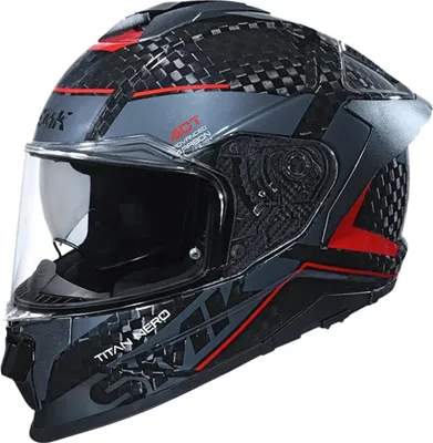 Immagine prodotto di SMK Titan Carbon Nero 06 Casco, grigio/rosso, 2XL (62)