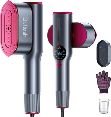 Produktbild von DRFLASH Dampfreiniger für Kleidung, 15 Sekunden schnelles Aufheizen, Dampfgarer und Glätteisen, 2-in-11200 W, tragbarer Mini-Handdampfer