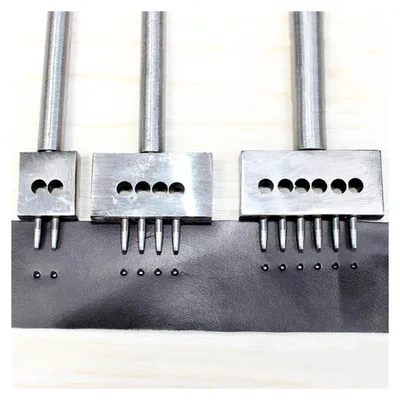 Produktbild von Leder Stanzwerkzeug, 3 Stück Meißel aus Werkzeugstahl 2/4/6 Zinken für DIY Handwerk