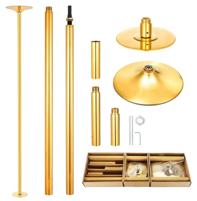 Produktbild von Pole-Dance-Stange - Tanzstange - Drehbar Und Statisch - Höhenverstellbar - Abnehmbar - 45 mm Durchmesser - Für Zuhause, Fitnessstudio Und Club - Gold