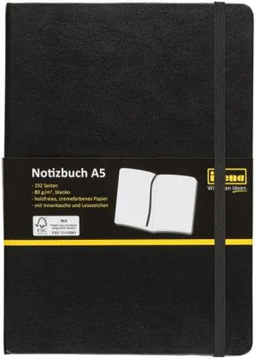 Produktbild von Idena 10054 - NotizbuchMix, A5, Schwarz, blanko