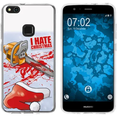 Produktbild von PhoneNatic Case kompatibel mit Huawei P10 Lite Silikon-Hülle X Mas Weihnachten Hate X-Mas M8