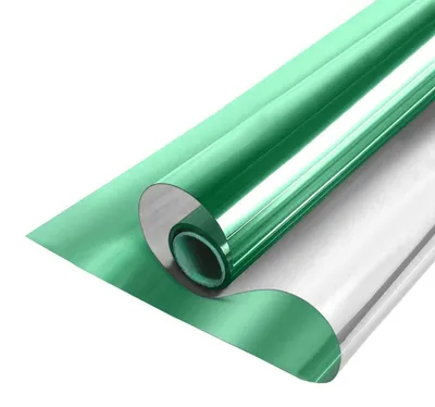 Obrázek produktu pro Folie na okna, ochrana soukromí, ochrana proti slunci, zelená a stříbrná, rozměry 70 cm x 300 cm