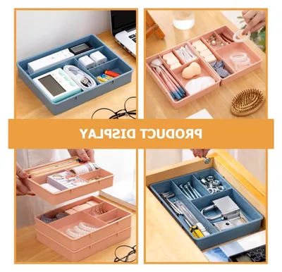 Produktbild von 4 Stück Schubladenorganizer aus robustem Kunststoff für Kosmetik und Make-up, Ablage für Büro und Schlafzimmer