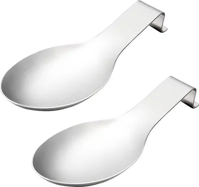 Produktbild von Famanu Löffelhalter Set 2 Stück - Edelstahl, 25 x 9,8 cm, für Kochplatten, silber