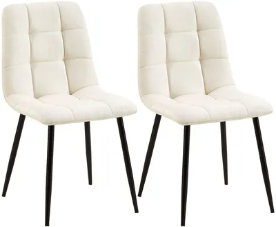Produktbild von CLP 2er Set Esszimmerstühle Tilde gepolstert mit Rückenlehnen bis 150 kg belastbar creme Material Stoff, KI-generiertes Bild