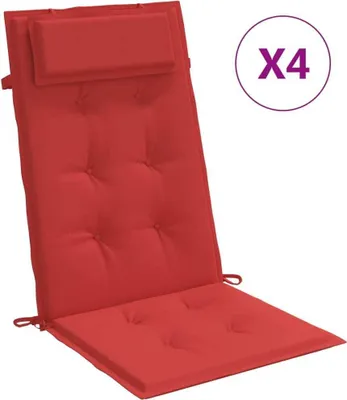 Immagine prodotto di vidaXL Cuscini per schienale alto 4 pezzi. Tessuto Oxford rosso