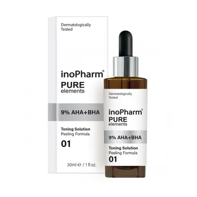 Zdjęcie produktu dla InoPharm Peeling do twarzy z hydroksykwasami 9% AHA i BHA, 30ml