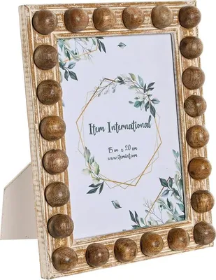 Obrázok produktu pre Rámik na fotky Home ESPRIT Biela Hnedá Kryštál Drevo mango 21 x 3 x 26 cm
