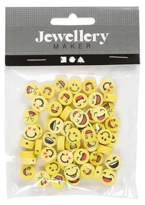 Produktbild von Creativ Company CC Tonperlen Smileys 10 mm 60 Stück