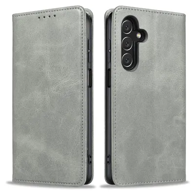 Produktbild von Handyhülle für Samsung Galaxy A25 5G Kunstleder Flip Cover Hülle Klapphülle Case Kartenfach Farbe: Grau