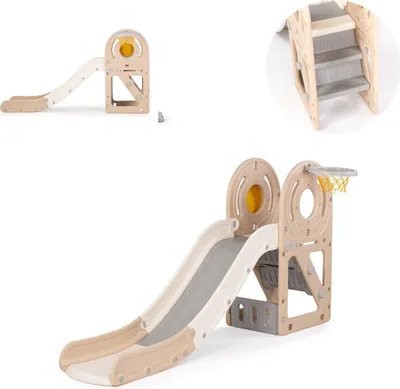 Produktbild von Chipolino Kinderrutsche Ente 170 cm Rutschlänge Basketballkorb Ball wetterfest beige