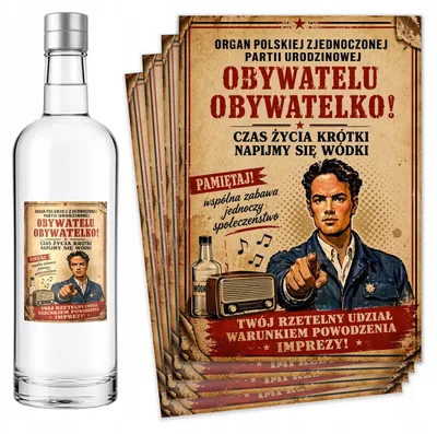 Obrázek produktu pro Narozeninové etikety na láhve víno oslava - 8 ks