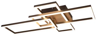 Image de ZMH LED Plafonnier Salon 3000K Bois noir Lampe de salon Moderne Lampe de chambre Design Plafond 32W Blanc chaud Lampe de couloir