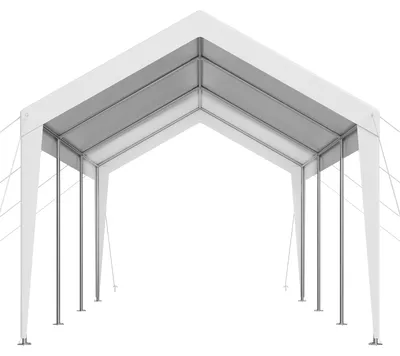 Produktbild von SucceBuy Autoüberdachung 3,05x6,09x2,87 m, Zeltgarage, Garagenzelt, verzinkter Unterstand, UV-beständig, Schutz für alle Jahreszeiten, Lagerzelt für Auto, Boot, Motorrad, Weiß