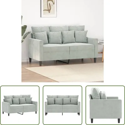Produktbild von The Living Store 2-Sitzer-Sofa Hellgrau 120 cm Samt