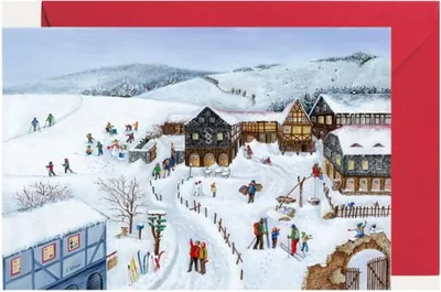 Produktbild von Miniadventskalender Umgebindehäuser mit Winterlandschaft