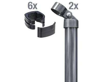 Immagine prodotto di Alberts 602291 Set di angoli per rete elettrosaldata Fix-Clip Pro® , zinco-fosfato antracite metallizzato, per la posa nel calcestruzzo, altezza della recinzione 1020 mm