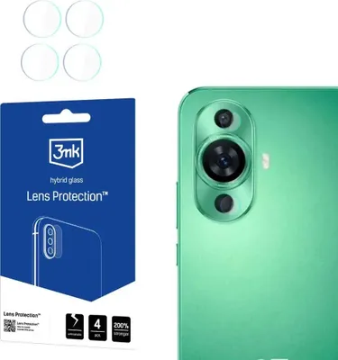 Produktbild von 3mk Hybridglas Lens Protection für Huawei Nova 12 Kamera Objektiv Kameralinse 0,16mm 6H (4 Stück)