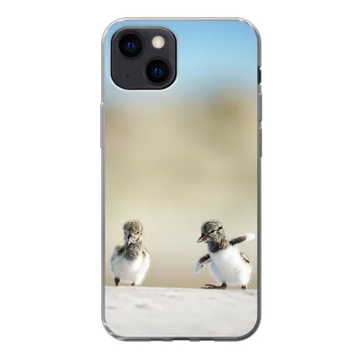 Produktbild von MuchoWow® Handyhülle Schutzhülle Hülle für iPhone 13 mini Junge - Sand - Vögel Silikon Softcase Handy Hülle - Softcase