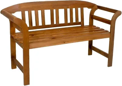 Imagen del producto de Banco de madera para parque, jardín o exterior. Fabricado en madera maciza y madera dura. Incluye reposabrazos. Ideal para uso en exteriores