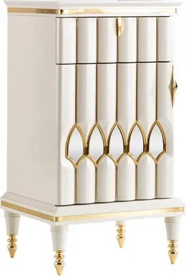 Obrázek produktu pro Komoda bílá Elegantní komoda Kovový design Moderní ložnice