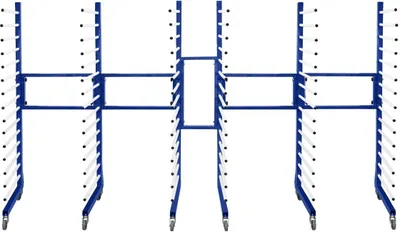 Produktbild von Kombi-Trockenwagen Trockenständer Lacktrockenwagen x3 & inkl. 2-Wege-Anschlussstücke Verbindungsset 4 robuste 360°-Rollen 15 Ebenen pro Gestell Mobil 25 kg pro Ebene 375 kg Kapazität Verstellbare Breite