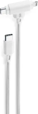 Zdjęcie produktu dla Cellularline 8018080477263, 1,5 m, Lightning, USB C, Męska, Męska, Biały