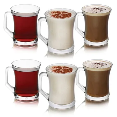 Produktbild von 6x LAV ZEN+ Teegläser mit Henkel Cappucino Kaffee Henkelglas 225ml Tassen ZPL404