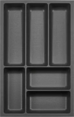 Produktbild von ORGA-BOX III Besteckeinsätze Tiefe 473 mm, Höhe 50,5 mm anthrazit Schubladeneinsätze Breite 291 mm für Schubladen 400 mm Canvas-Struktur