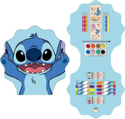 Produktbild von Stitch-Malset mit Markern und Buntstiften für Kinder