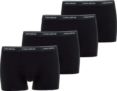 Produktbild von CECEBA Herren Boxershorts, 4er Pack - Monza, Unterwäsche, Logo, einfarbig Schwarz XXL