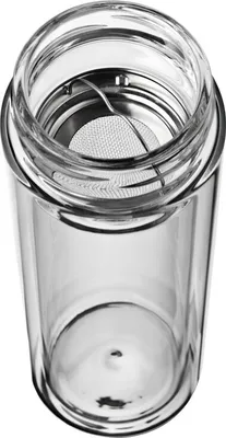 Produktbild von Doppelwandige Glasflasche / Trinkflasche / mit Siebeinsatz / 400ml Füllvermögen