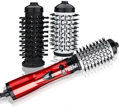 Productafbeelding van 3-in-1 haarstylingapparaat met haarborstel - Elektrische haarstyler - Krul- en stijltang met borstel - Föhn met borstel - Haarstyler met krulborstel
