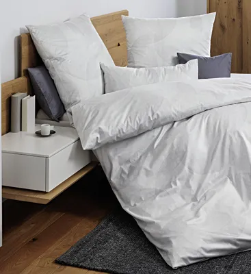 Produktbild von Janine Design Mako-Satin-Bettwäsche-Garnitur 45125 MILANO Farbe silber Größe 155x220+80x80