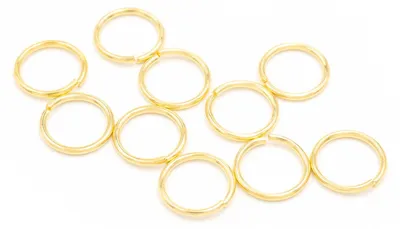 Produktbild von Vintageparts Biegeringe Messing 24k vergoldet glänzend 10mm 10 Stück