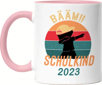 Produktbild von Bääm! Schulkind 2023 Tasse Rosa Einschulung Geschenkidee Schulanfang Schuleinführung Dab