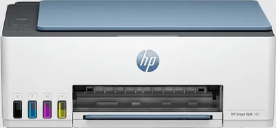 Produktbild von HP Smart Tank 585 All-in-One Printer, Home and home office, Print, copy, scan, Wireless; High-volume printer tank; Print from phone or tablet; Scan to PDF, Thermal Inkjet, Farbdruck, 4800 x 1200 DPI, A4, Direktdruck, Blau