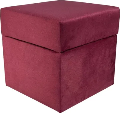Obrázok produktu pre Velúrová stolička ELEMENT 40x40 cm štvorcová s úložným priestorom - skladacia, ľahko udržiavateľná a nehorľavá čalúnená stolička - fuchsiová