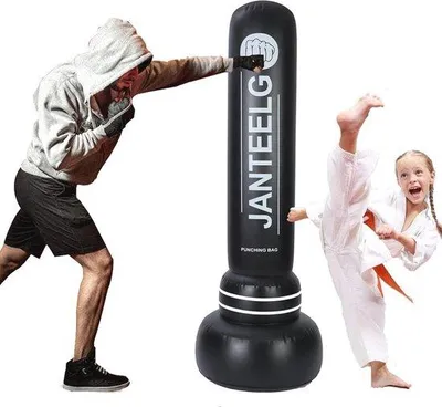 Produktbild von Famanu Boxsack für Kinder - Freistehender 180 cm Boxtrainer für Karate, Taekwondo und MMA