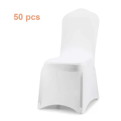 Obrázok produktu pre Yakimz kryty stoličiek Univerzálne kryty stoličiek Stretch biela stolička kryt stoličky pre kanceláriu Hotel Banket svadobné party dekorácie 50 kusov